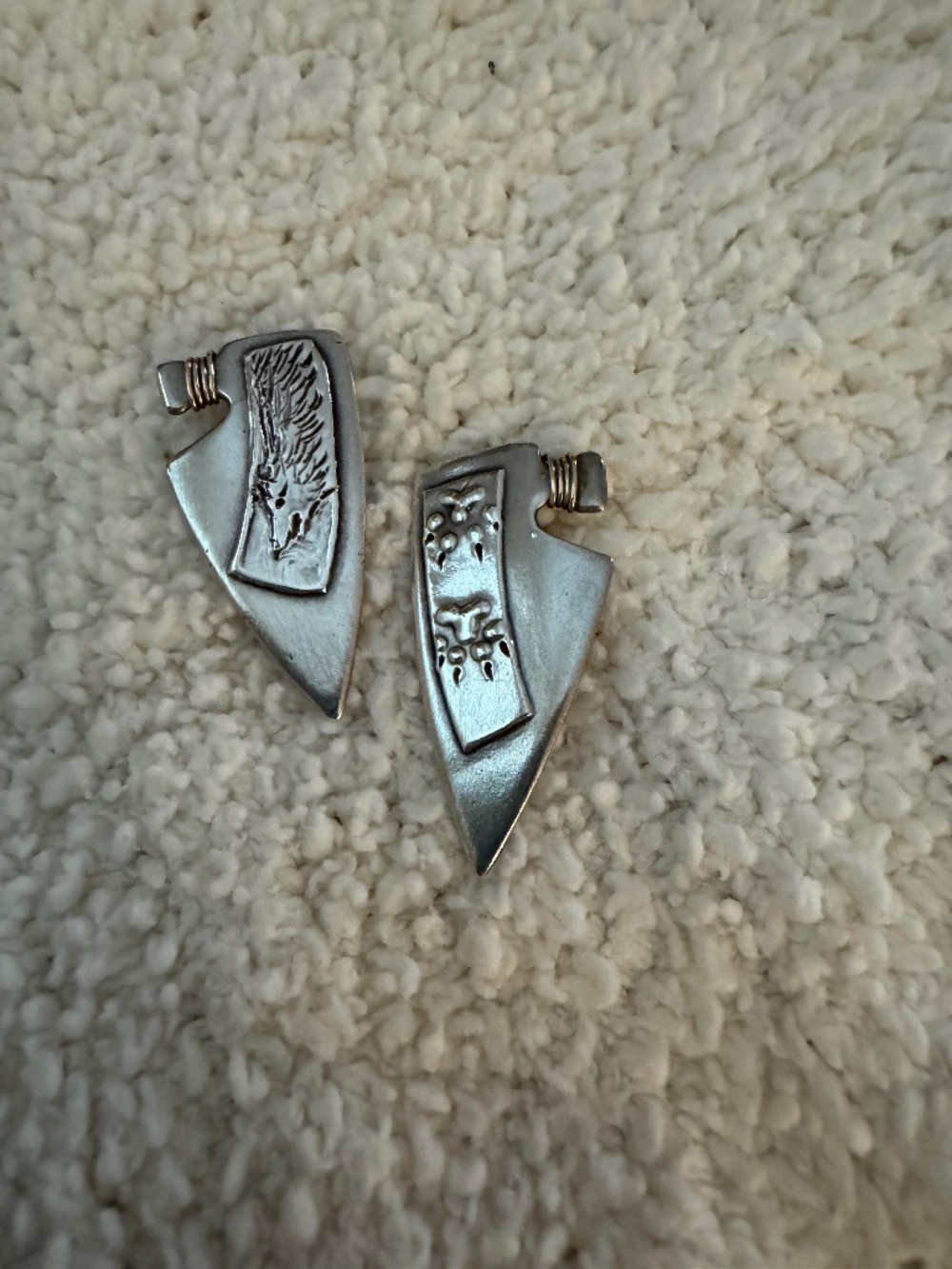 Vintage silver pierced earrings